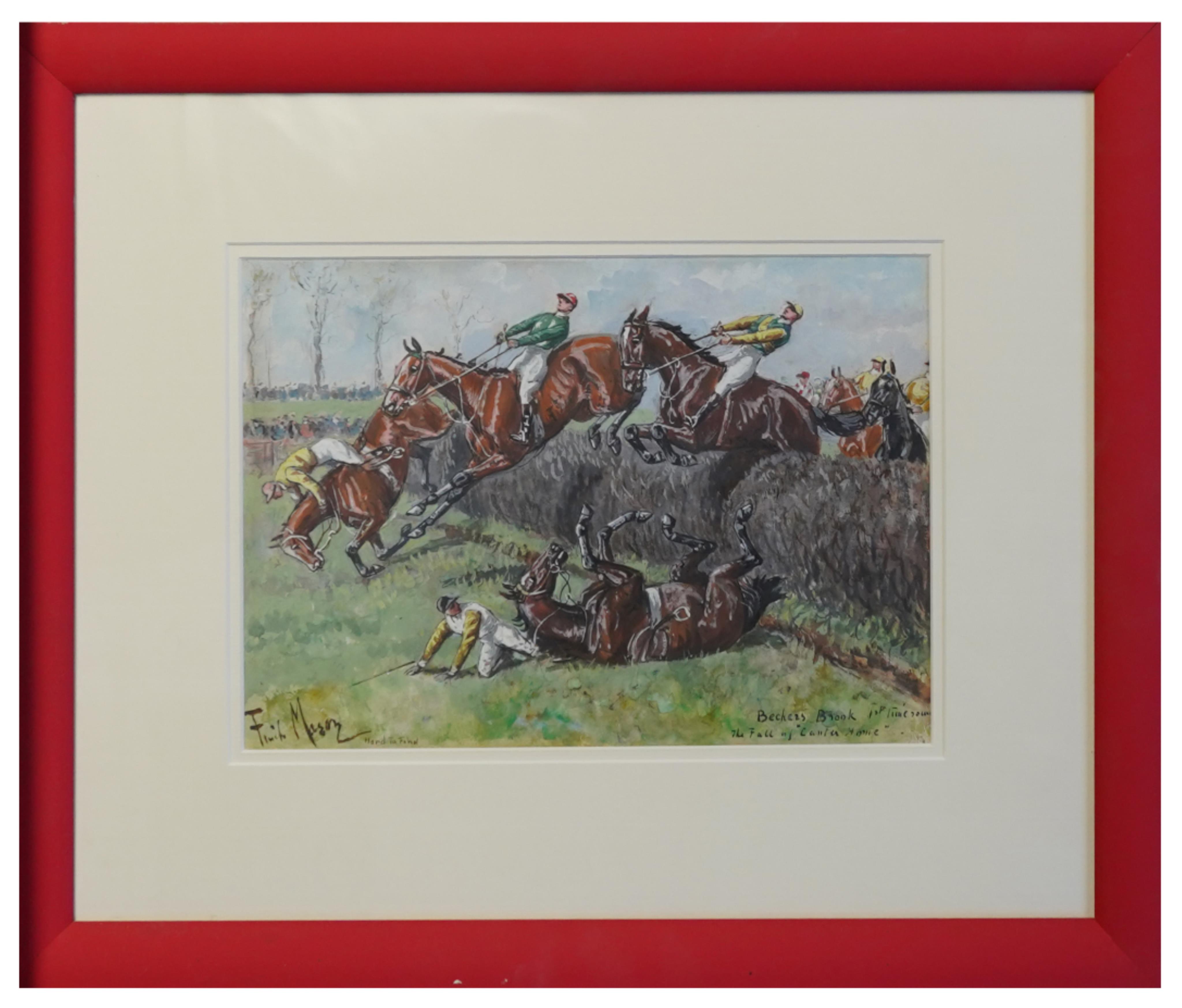 George Finch Mason, (1850-1915), 'Becher's Brook, 1st time round - The fall of Canter Home'